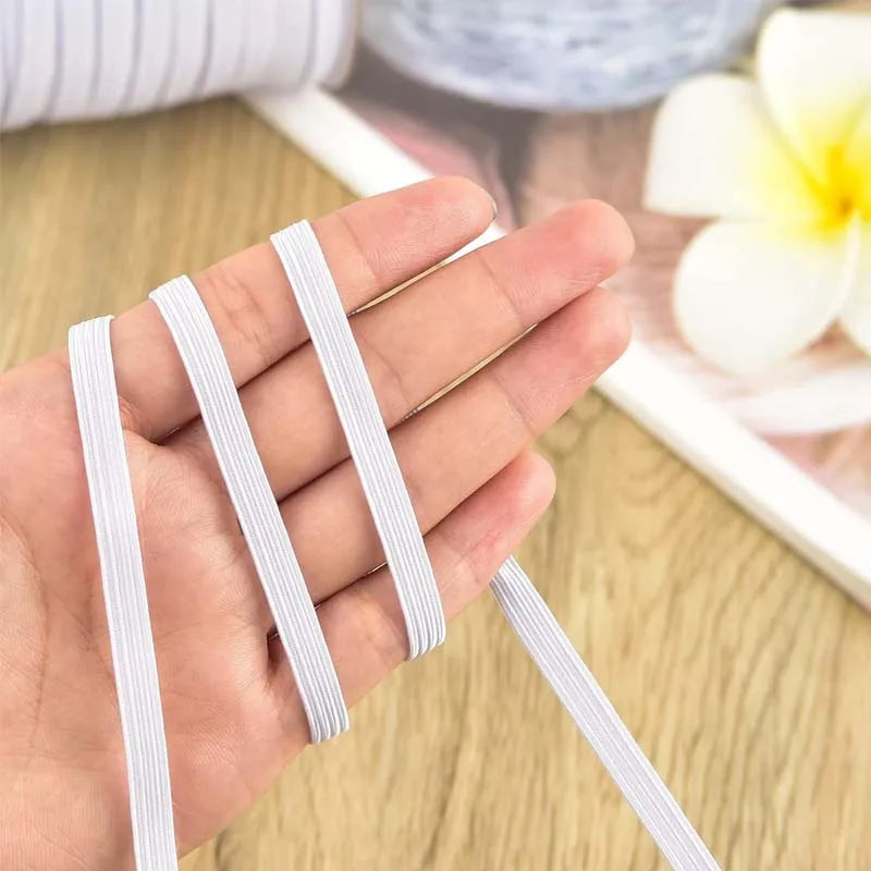 10M 3Mm Flat Elastic Band Sewing Stretch Rope Flat Elastic Band High Elastic for DIY Ties Trim Maskunderware Pajamas