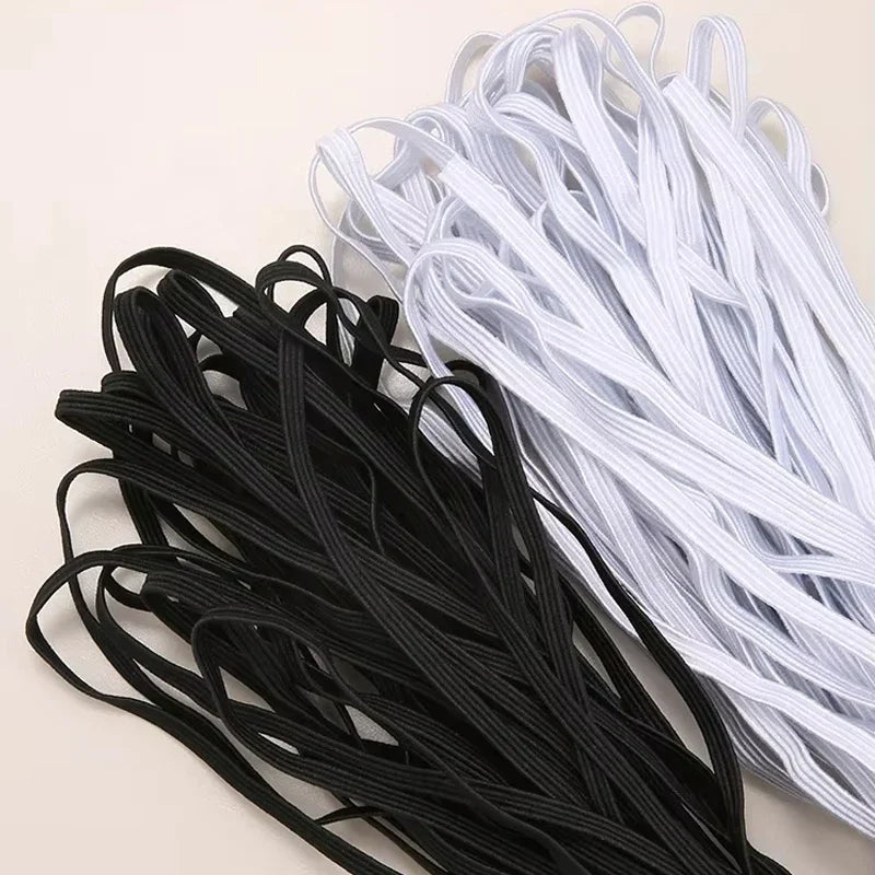 10M 3Mm Flat Elastic Band Sewing Stretch Rope Flat Elastic Band High Elastic for DIY Ties Trim Maskunderware Pajamas